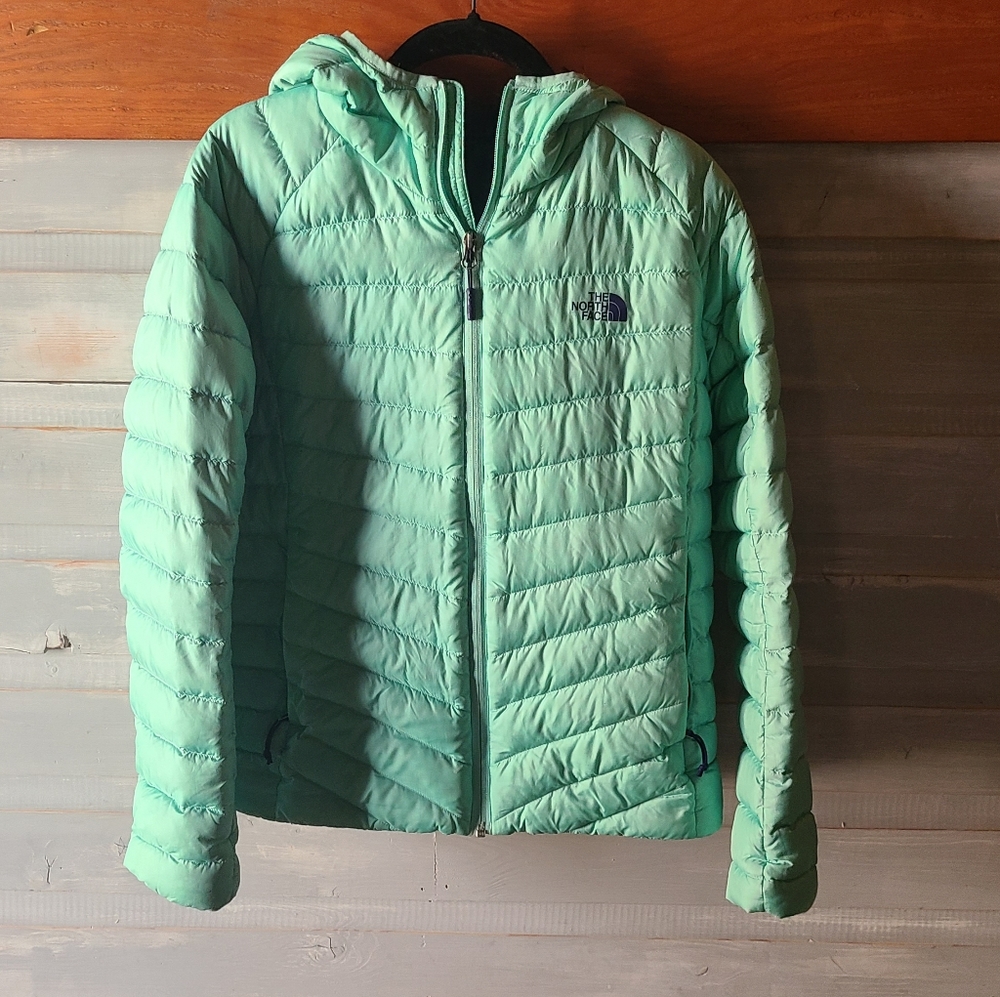Mint Green Ladies North Face Puffer
